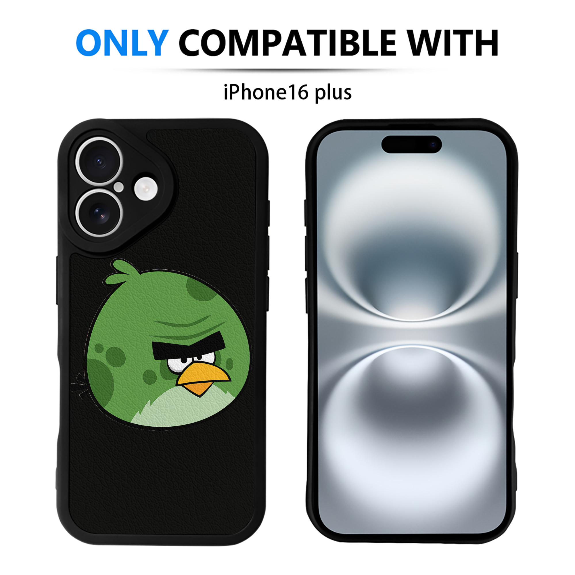 （画像用） Angry Birds アングリーバード 【iPhone 16シリーズ対応】シリコンスマホケース（レザー調） 材質：シリコン